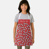 Tablier Modern Cute Funny Dog Bone Motif Ajouter Votre Nom (Insitu)