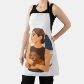 Tablier Modern Dog Mom Aesthetic With Cute Puppy (Insitu)