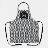 Tablier Modern Geometric Monogram Black White (Recto)