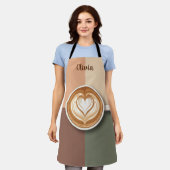 Tablier Modern Latte Art Heart (Porté)