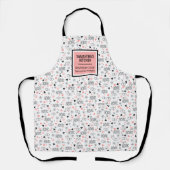 Tablier Modern Love Text Sketch Heart Kitchen Apron (Recto)