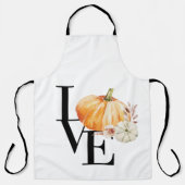 Tablier Modern Watercolor Orange Pumkin With Love (Recto)