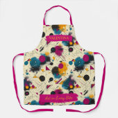 Tablier moderne abstrait avec éclaboussures et nom (Recto)