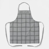 Tablier Moderne Agritourisme Gris Plaid Script personnalis (Recto)
