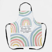 Tablier Moderne aquarelle arc-en-ciel professeur merci cad (Recto)