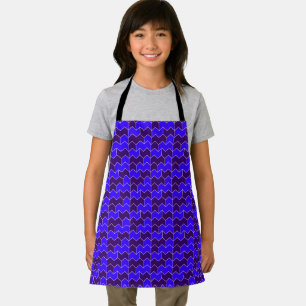 Tablier Moderne bleu royal et violet géométrique en zigzag