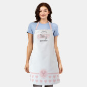 Tablier Moderne Blush Rose Elégant Nom Boulangerie Chef Tr (Porté)