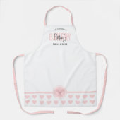 Tablier Moderne Blush Rose Elégant Nom Boulangerie Chef Tr (Recto)