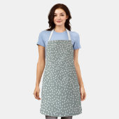 Tablier Moderne Boho bleu à pois (Porté)