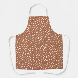 Tablier Moderne Boho marron terracotta pois