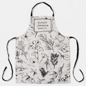 Tablier Moderne Botanique Blush rose Floral Business (Recto)