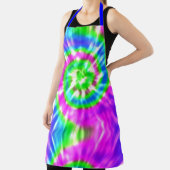 Tablier Moderne cravate rétro teintée rose turquoise bleu (Insitu)