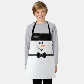Tablier Moderne Cute Custom Snowman visage Black Bow Crava (Porté)