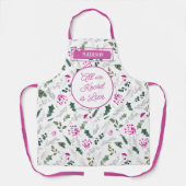 Tablier Moderne Cute Green Gîtes personnalisés (Recto)