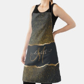 Tablier Moderne Élégant Monogramme au Touché d'Or (Insitu)