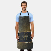 Tablier Moderne Élégant Monogramme au Touché d'Or (Porté)