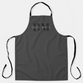 Tablier Moderne Gris foncé & Noms et monogrammes modifiabl (Recto)