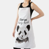 Tablier Moderne Je T'Aime Beary Beaucoup Panda Noir Et Bla (Insitu)