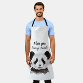 Tablier Moderne Je T'Aime Beary Beaucoup Panda Noir Et Bla (Porté)