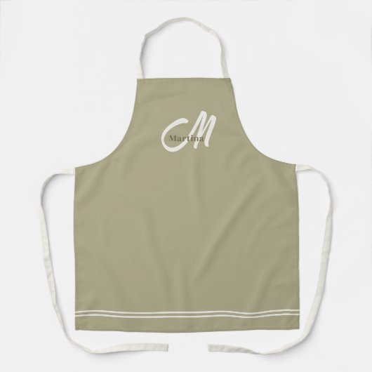 Tablier Moderne Joli Monogramme Initiale (Recto)