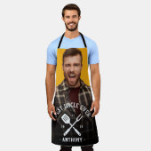 Tablier Moderne Meilleur ONCLE Jamais Cool Nom Photo Homme (Porté)