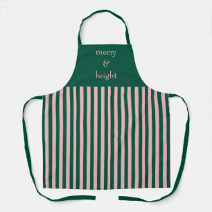Tablier Moderne Merry & Bright Pink & Green Holiday