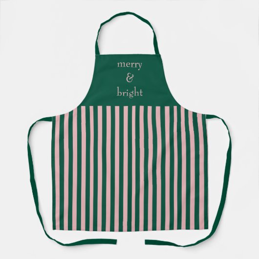 Tablier Moderne Merry & Bright Pink & Green Holiday (Recto)