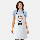 Tablier moderne mignon personnalisé Snowman visage (Porté)
