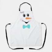 Tablier moderne mignon personnalisé Snowman visage (Recto)