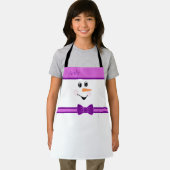Tablier Moderne mignon Snowman Personnalisé Visage Purple (Insitu)