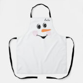 Tablier Moderne mignonne Custom Snowman visage souriant (Recto)