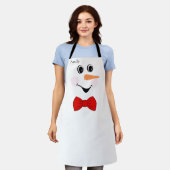 Tablier Moderne mignonne Custom Snowman visage souriant (Porté)