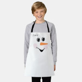 Tablier Moderne mignonne Custom Snowman visage souriant (Porté)