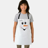 Tablier Moderne mignonne Custom Snowman visage souriant (Insitu)