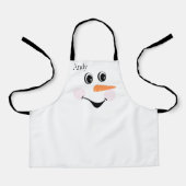 Tablier Moderne mignonne Custom Snowman visage souriant (Recto)