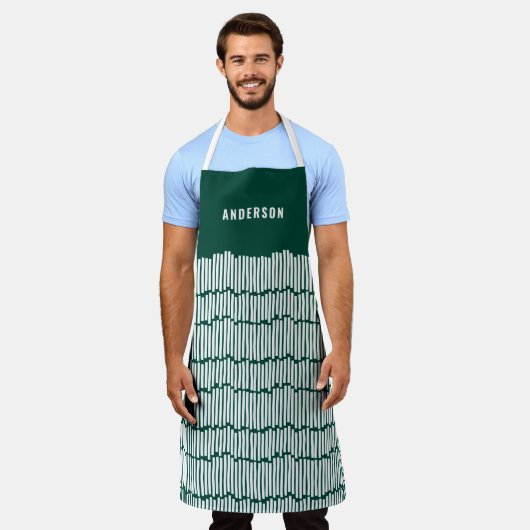 Tablier moderne minimaliste vert graphique élégant (Porté)