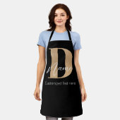 Tablier Moderne Monogramme Initiale D & Nom Personnalisé (Porté)