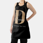 Tablier Moderne Monogramme Initiale D & Nom Personnalisé (Insitu)