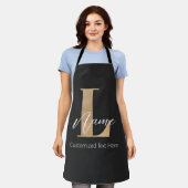 Tablier Moderne Monogramme Initiale L & Nom Personnalisé (Porté)