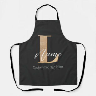 Tablier Moderne Monogramme Initiale L & Nom Personnalisé