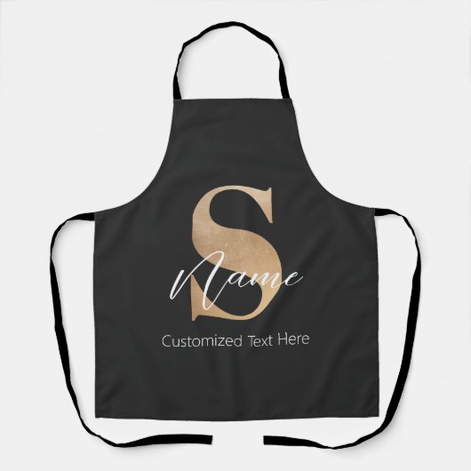 Tablier Moderne Monogramme Initiale S & Nom Personnalisé (Recto)