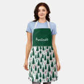 Tablier Moderne motif d'arbres de forêt de sapin pour Noël (Porté)