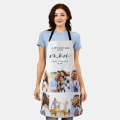 Tablier moderne multi photo collage noir maman cadeau (Porté)