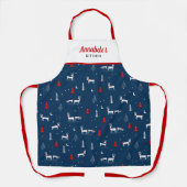 Tablier Moderne Noël Bois d'hiver Personnaliser Blanc (Recto)