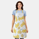 Tablier Moderne Pastel Citrus Lemons Motif Nom personnalis (Porté)