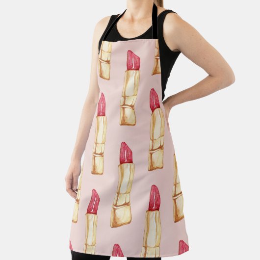 Tablier Moderne Pastel rose & rouge Motif à lèvres (Insitu)