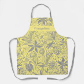 Tablier Moderne Personnalisé Gris Jaune Floral (Recto)