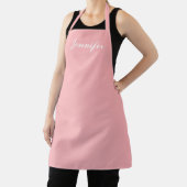 Tablier Moderne Pink Pastel Script Monogramme Femme Cuisin (Insitu)