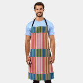 Tablier Moderne Plaid Orange, Rose, Bleu, Vert (Porté)