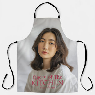 Tablier Moderne Reine de la Cuisine avec Photo et